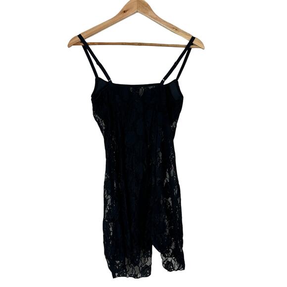 Smart & Sexy Sleepwear Womens 36C Black Lace Chemise Rhinestone Lingerie Glam - Picture 4 of 6